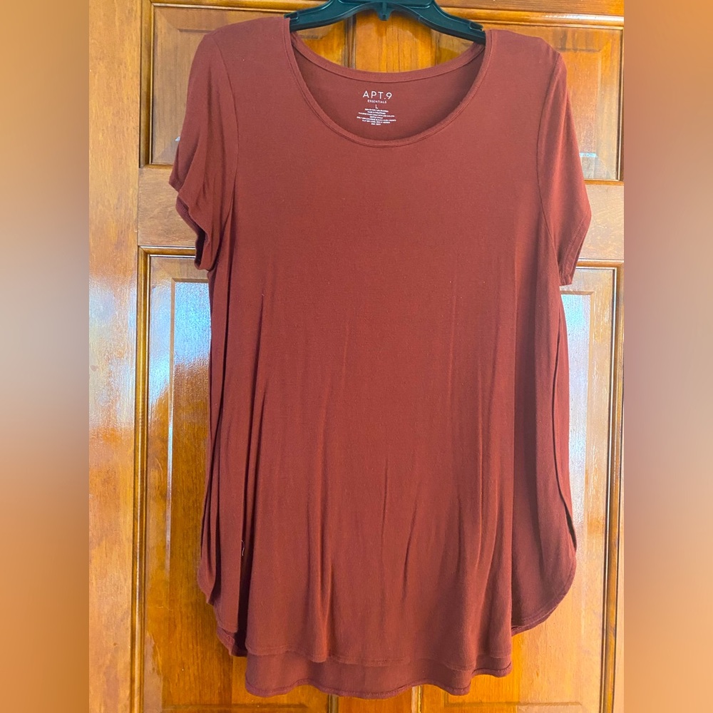 Apt 9 tunic tee in clay color.